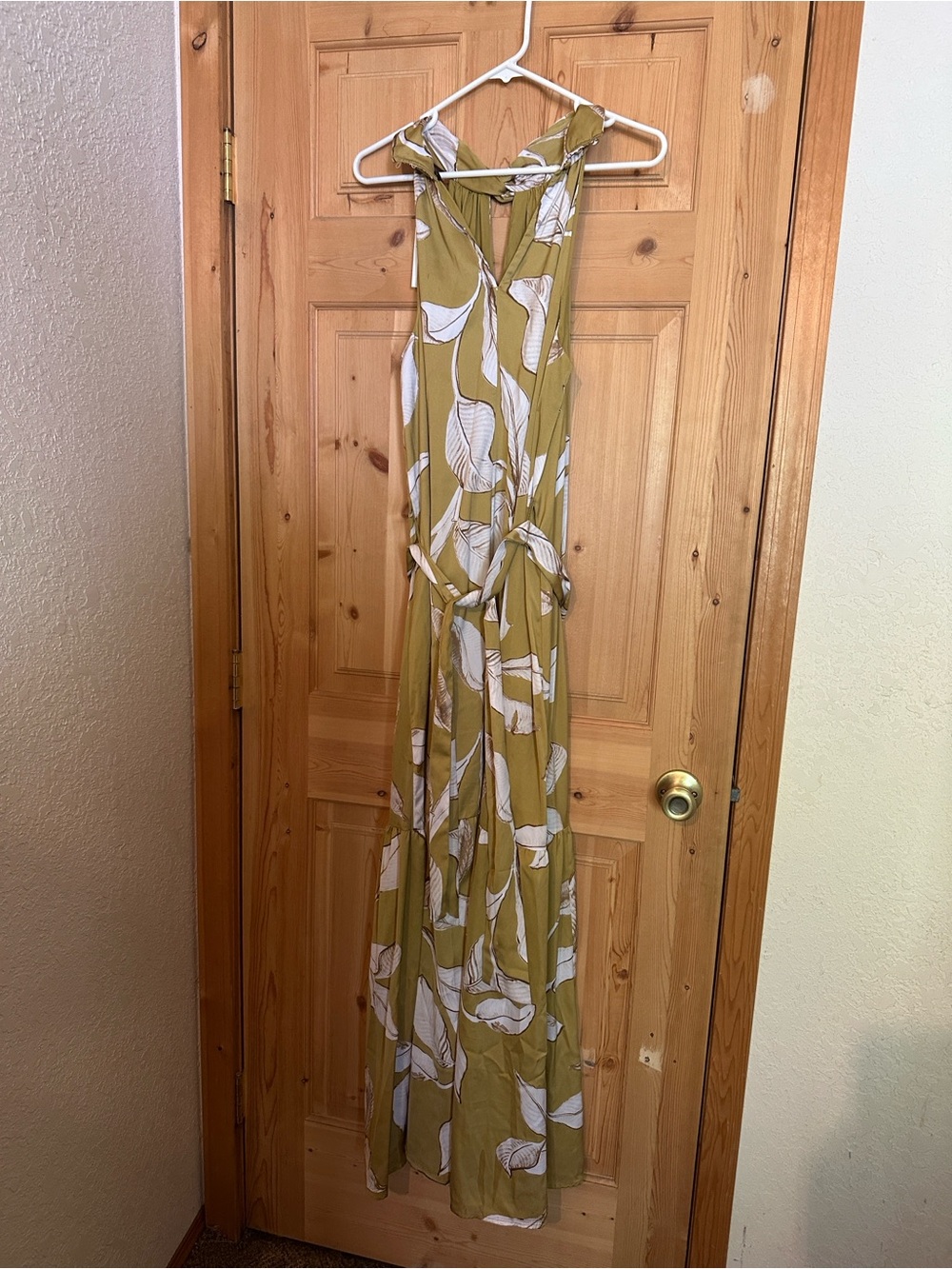 Banana Republic Mustard Yellow Halter Floral Maxi Dress - Picture 4 of 6